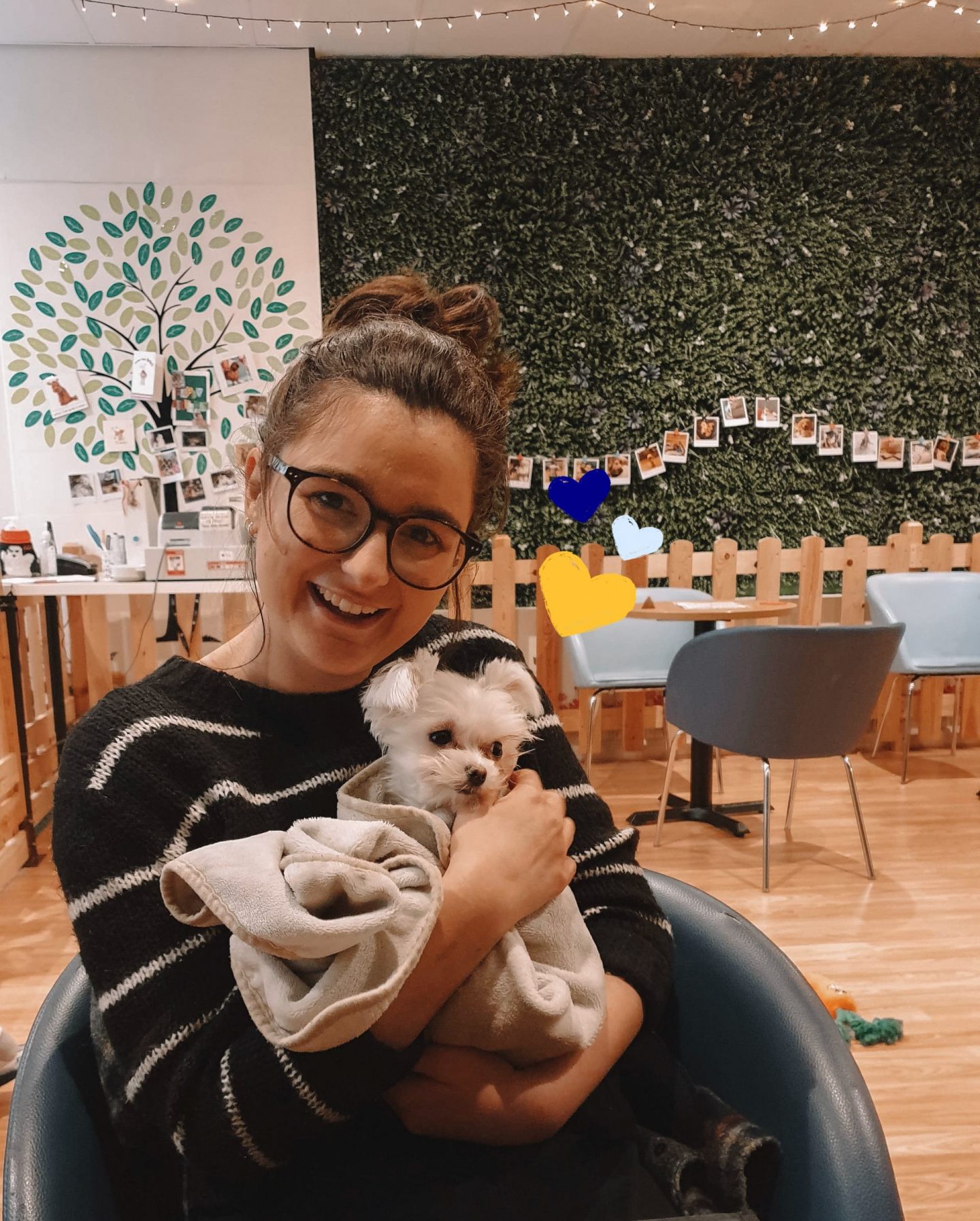 20 self-care ideas for when you're chronic illness feels too much | Katie May holding a small dog